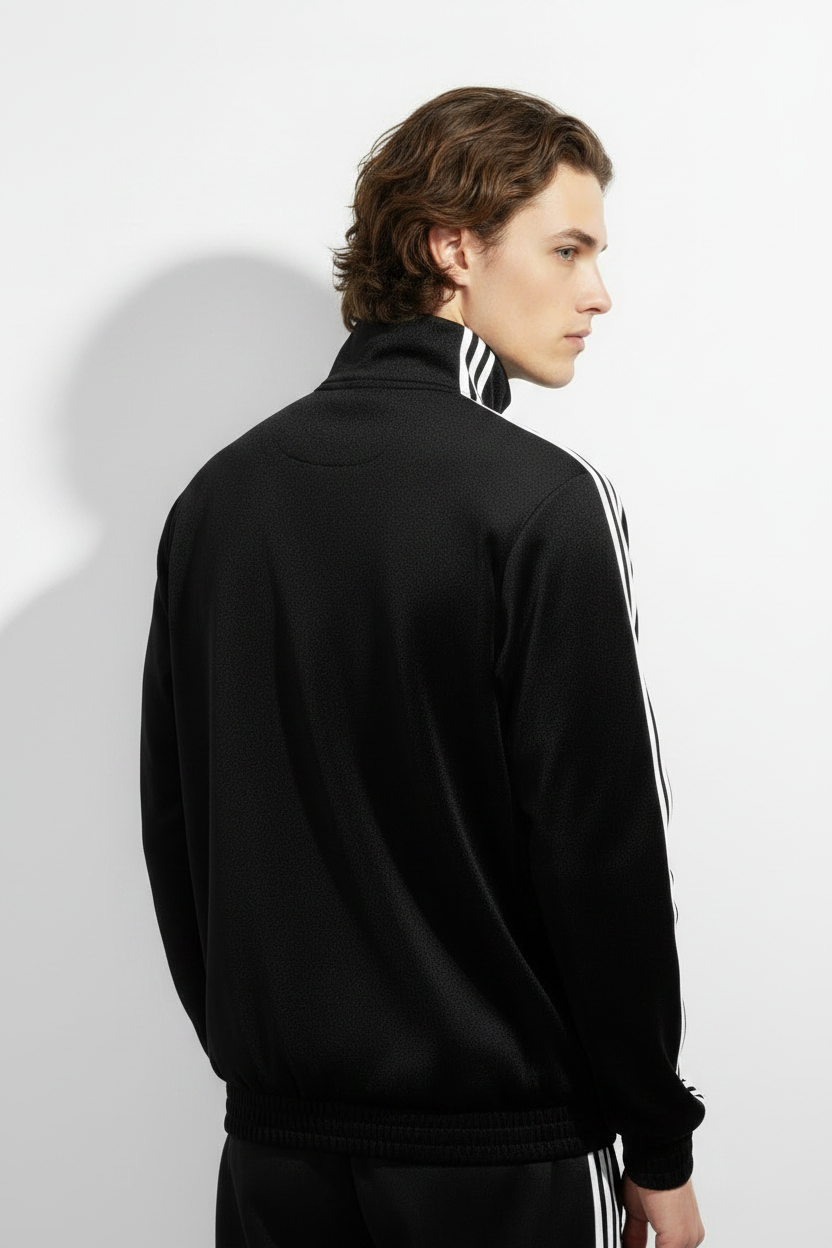 Black CNY Track Jacket | Chinese New Year Frog Button Streetwear Jacket for Men - Gratitude