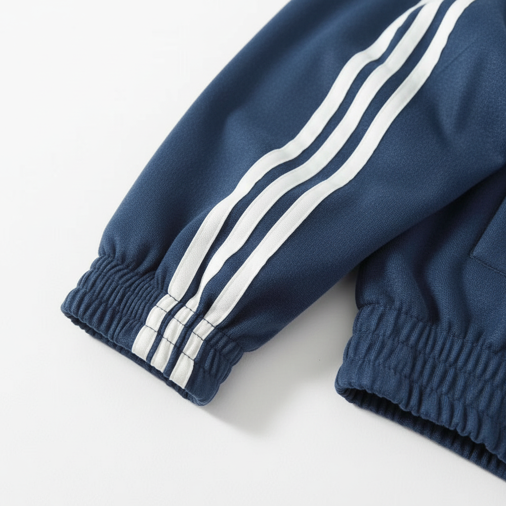 Chinese New Year Suede Track Jacket – Premium Festive Streetwear Navy Velvet Sleeve Cuff Detail